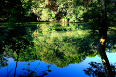 静まりかえった震生湖