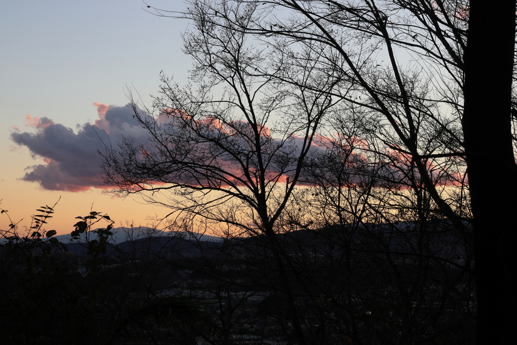 権現山からの夕陽　夕陽雲
