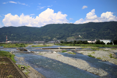 晴れ渡った酒匂川
