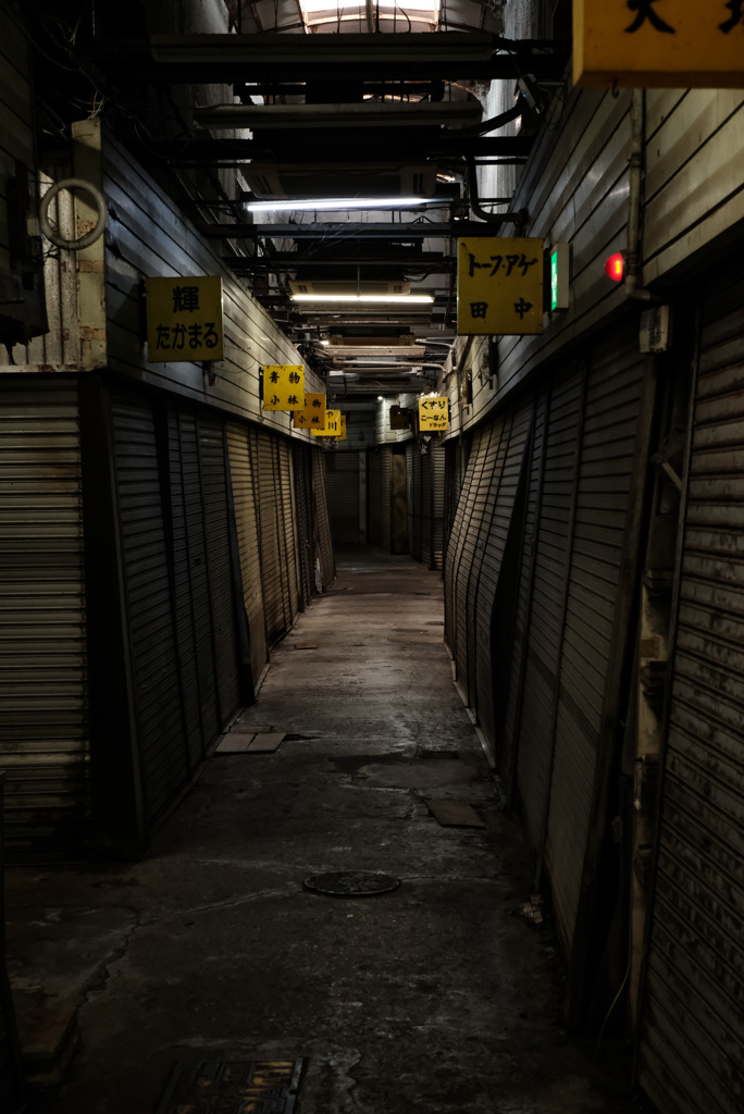 朽ち果てた商店街