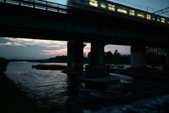 多摩川の夕暮れ２