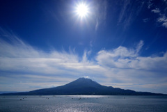 青空と桜島