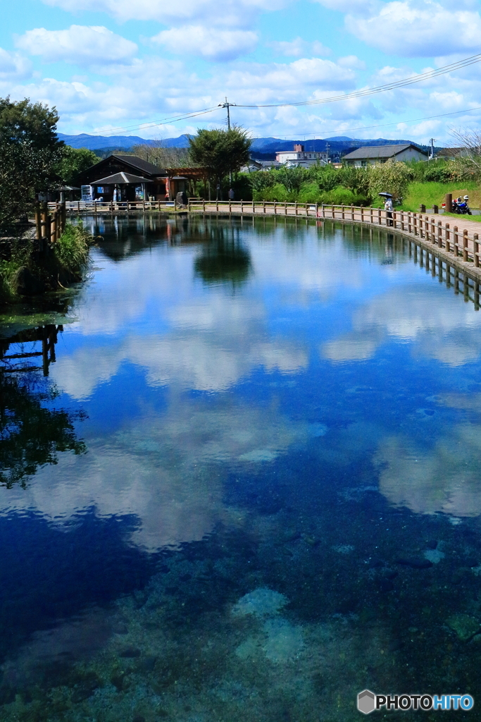 雲泳ぐ池