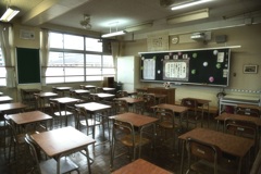 卒業式が終わった教室...