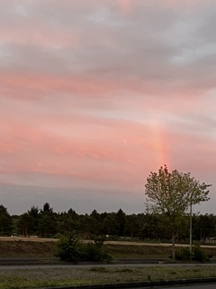 夕日と虹