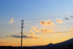 岩手県の田舎の夕暮れ