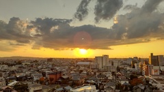 ベランダから見る夕陽