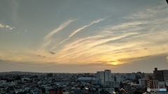 ベランダから見た夕陽
