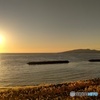 寒風山と夕陽