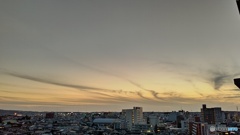 ベランダから見る夕焼け空