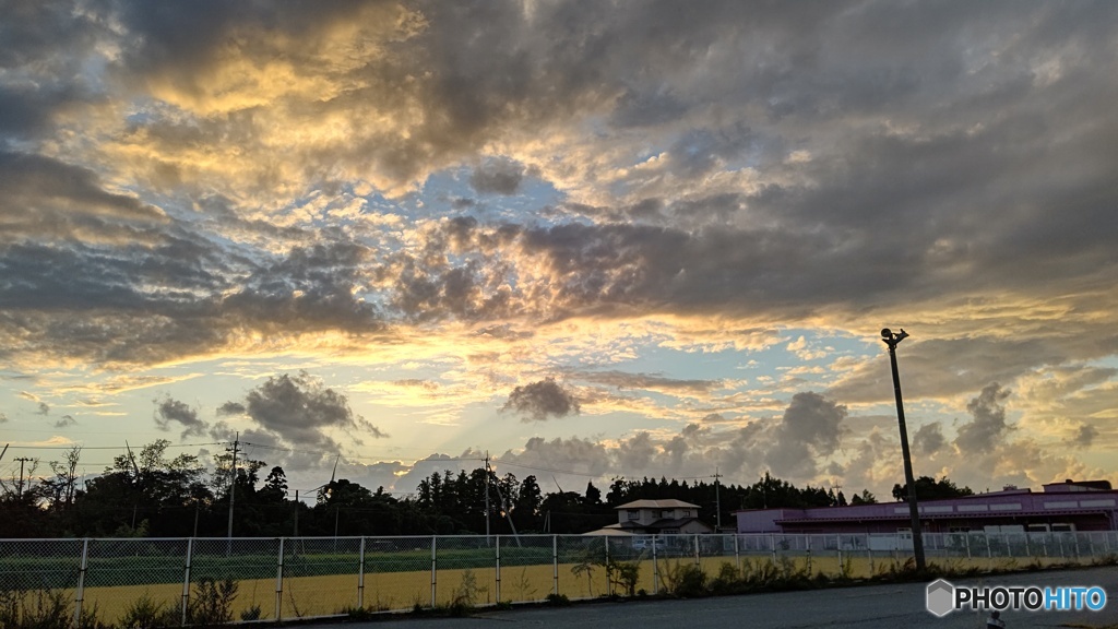 さんぽ道の夕焼け