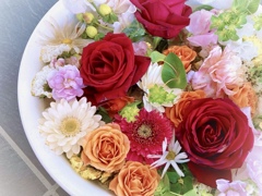 薔薇の花手水