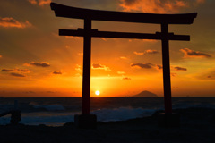 白浜神社で…