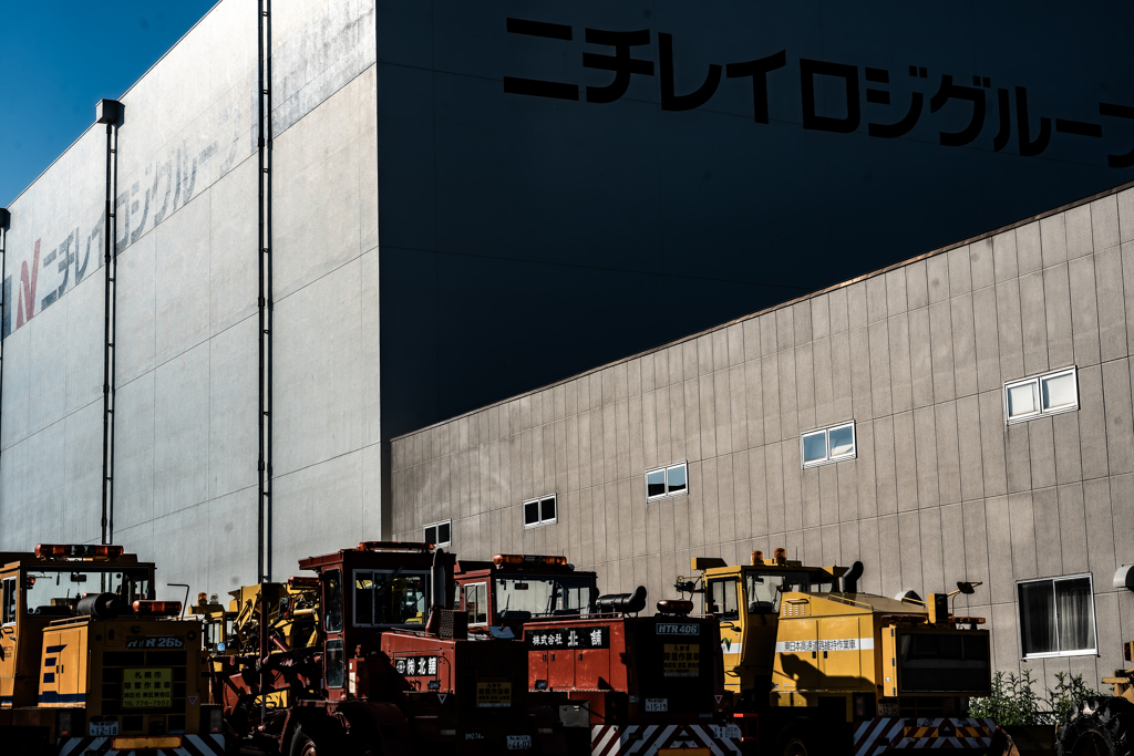除雪車の待機場所