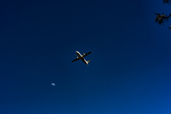 月と旅客機