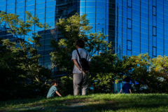 大通公園の父子