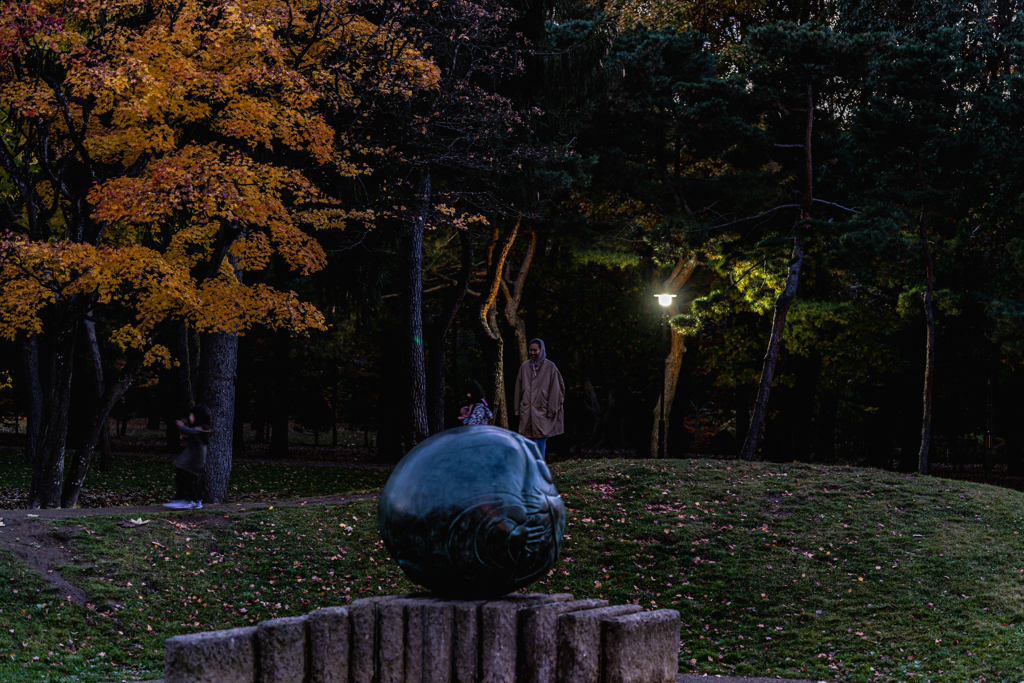 円山の公園にて