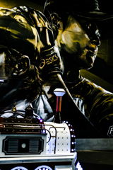 球場内で汽車に乘る