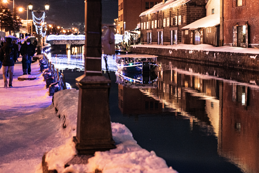 夜の小樽運河