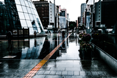 札幌駅雨の風景
