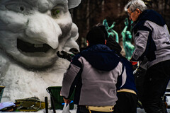 雪まつり準備中１