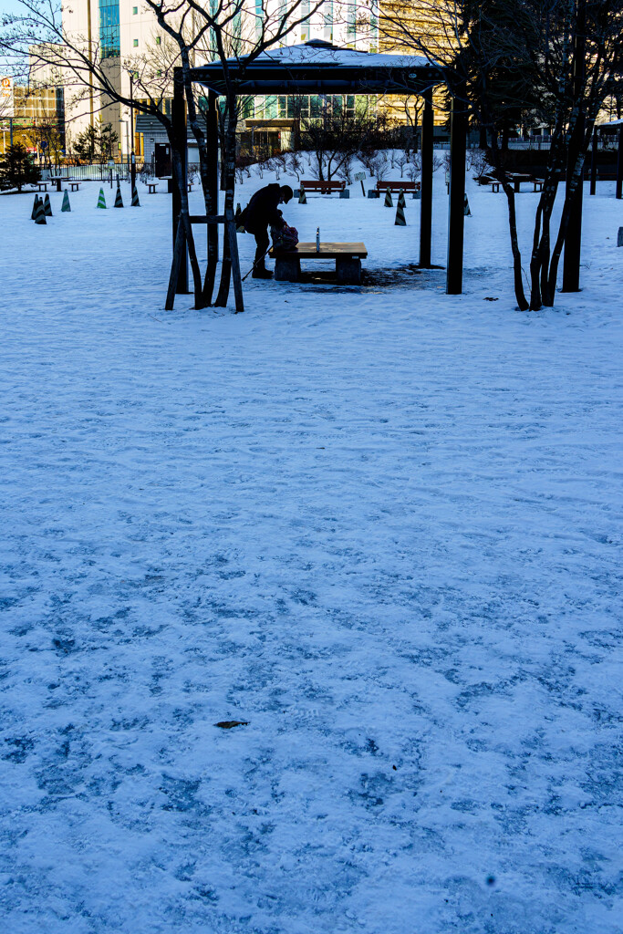 科学館前広場で