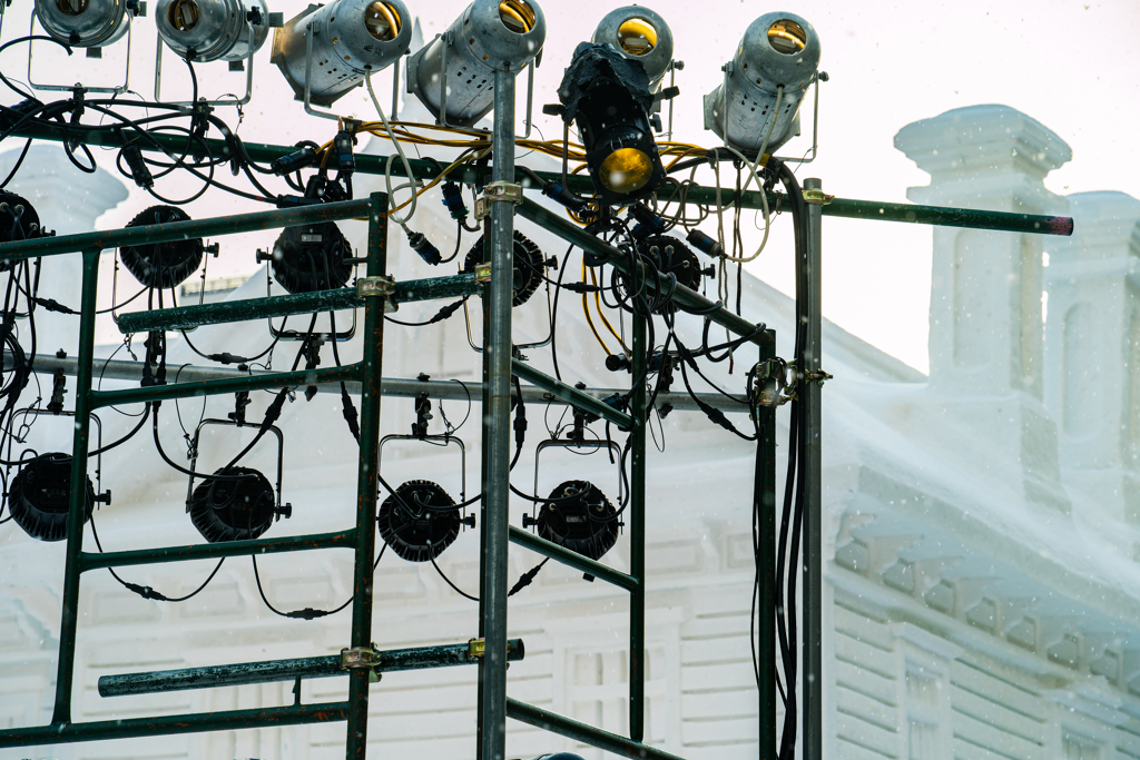 雪まつり会場で