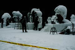 雪まつり準備中3dng