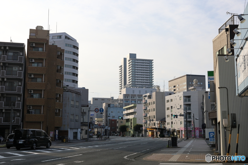 朝日を浴びて