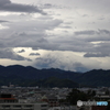 今朝の富士山（10月1日早朝・雲でほとんど見えない）