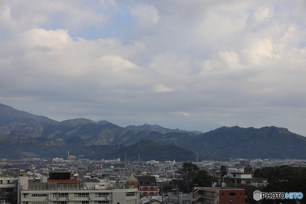 12月23日の富士山（ほとんど見えない）