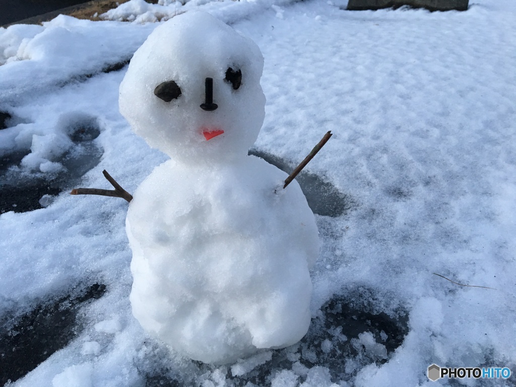 自分で作った雪だるま