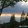 夕日、一線