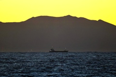 夜明の海。
