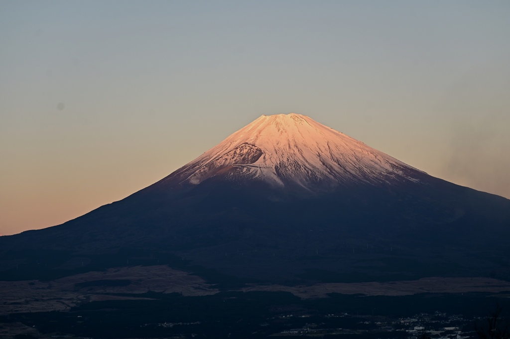 富士山のモルゲンロート。