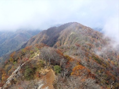 丹沢山地檜洞丸山頂の眺望。