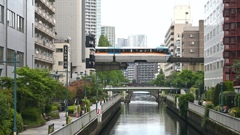 芝浦運河と東京モノレール。