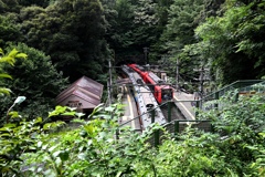 箱根登山鉄道　塔ノ沢駅。