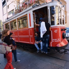 イスタンブール（トルコ）の路面電車。