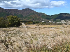 箱根外輪山（金時山）と仙石原。