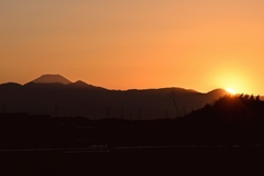 散歩道からの夕景。