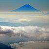 雲海の高ボッチ諏訪湖富士山