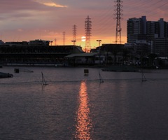いつもの場所の夕陽です