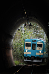 トンネルに進入