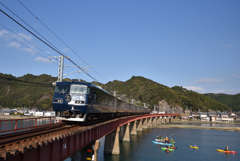 west express 銀河 jr西日本 ラストラン 列車  古座川 橋梁 ①