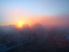 -24℃　〜常呂川の川霧と初日の出〜