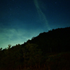 徳島キャンプ場から見た星空と山