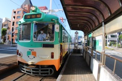 高知駅近くの路面電車