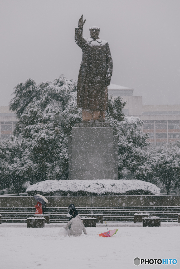 Zhejiang University in the snow