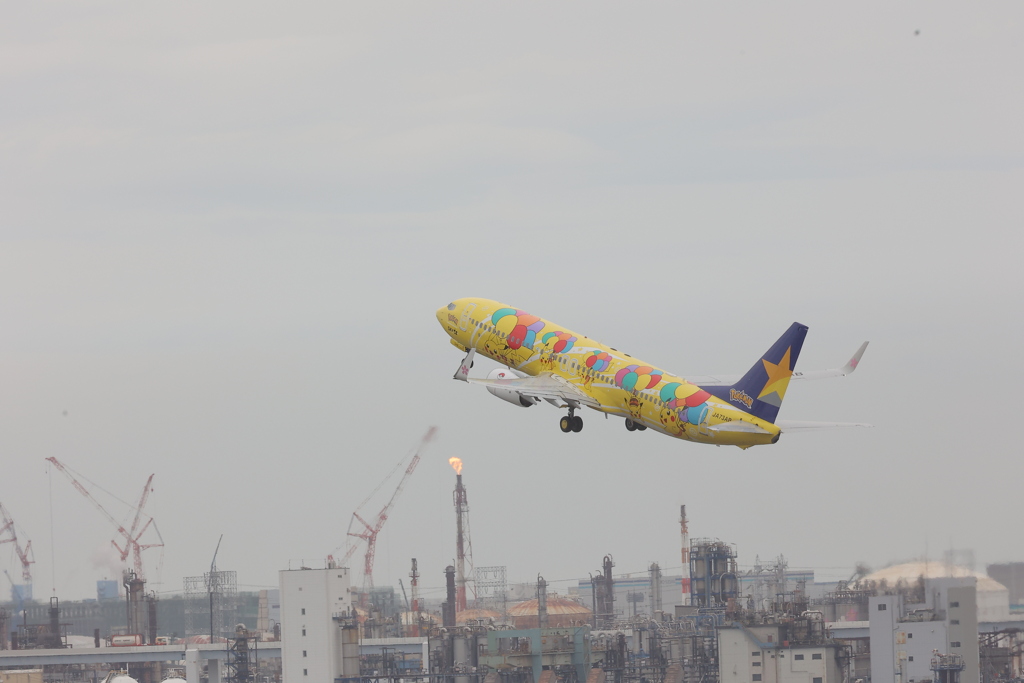 飛行機離陸ピカチュウ